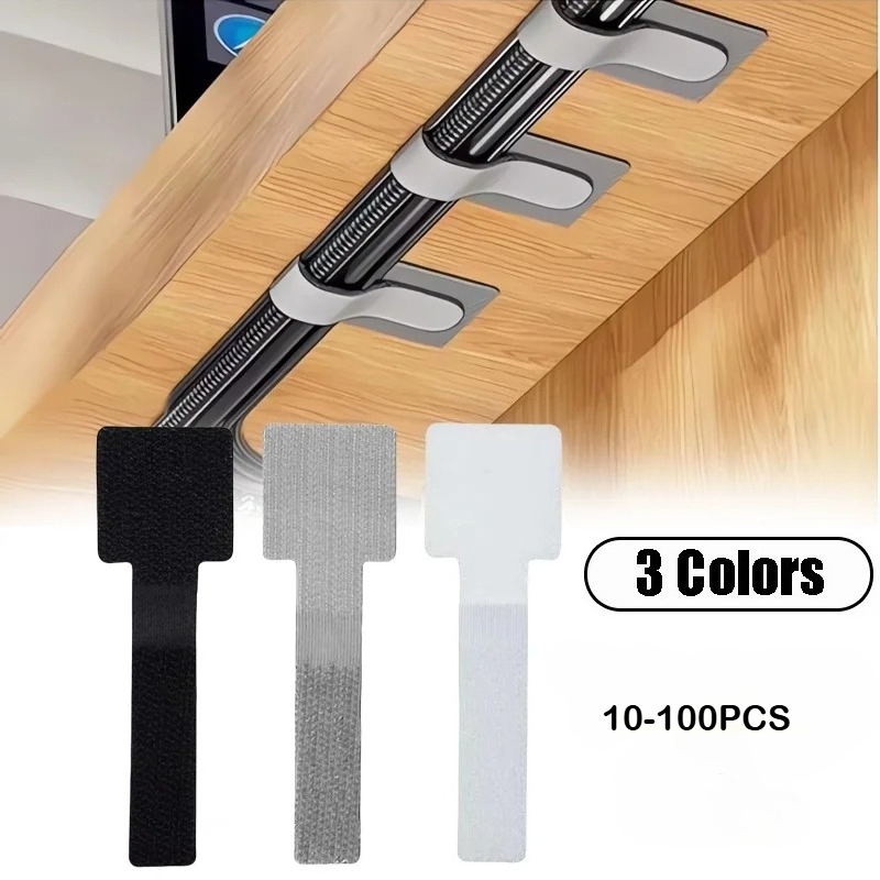Desk Cable Organizer - New Reusable Cable Ties Velcro Ties