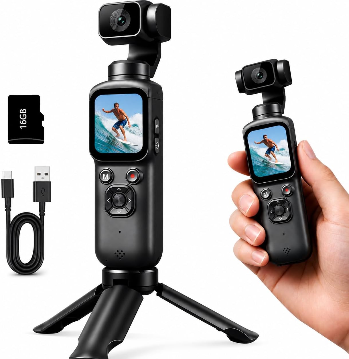 Webcam 4K - 4K Handheld Gimbal Vlogging Camera for