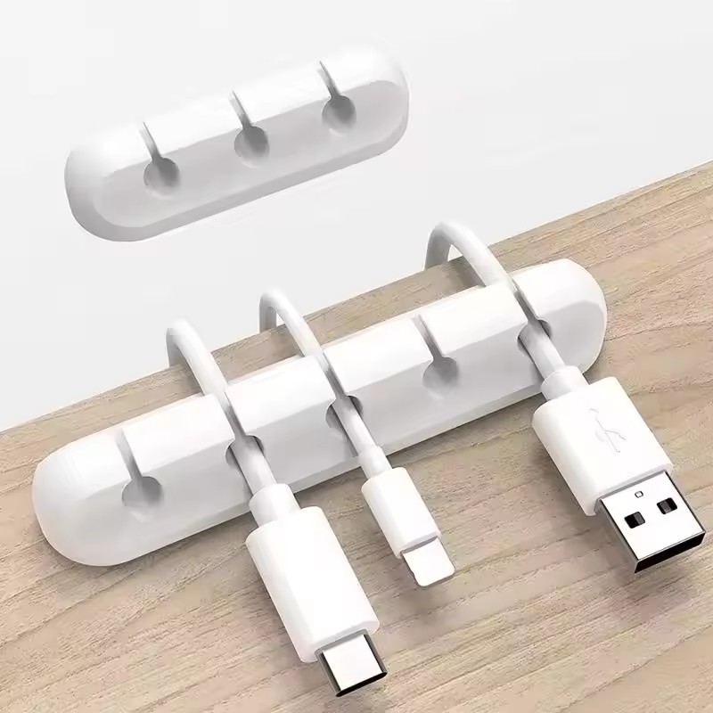 Desk Cable Organizer - Silicone USB Cable Clip Winder Organizer