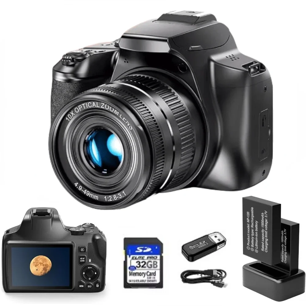 Webcam 4K - 4K Digital Camera for Photography 10X