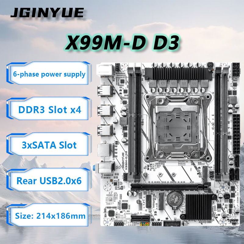 Pc Gaming Kit - JGINYUE X99 Motherboard LGA2011-3 M-ATX Support