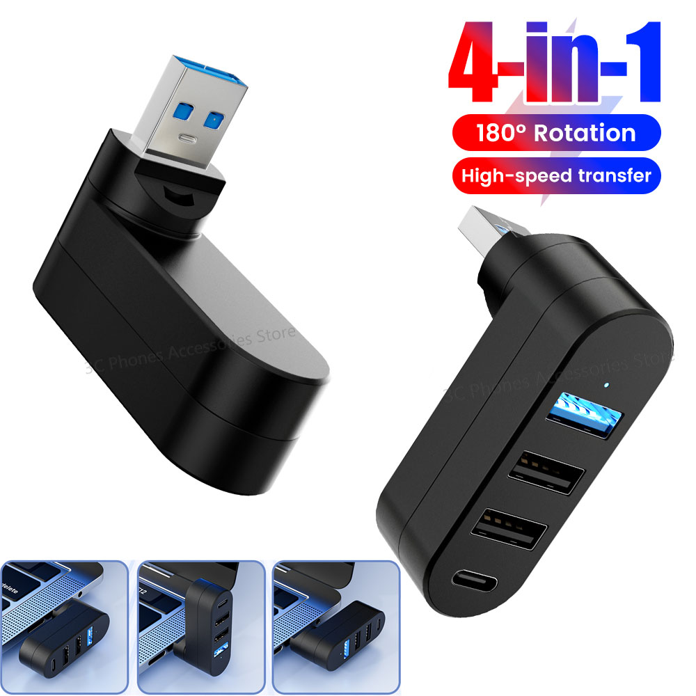 Usb Hub Gaming - Rotatable USB HUB USB3.0 2.0 Type