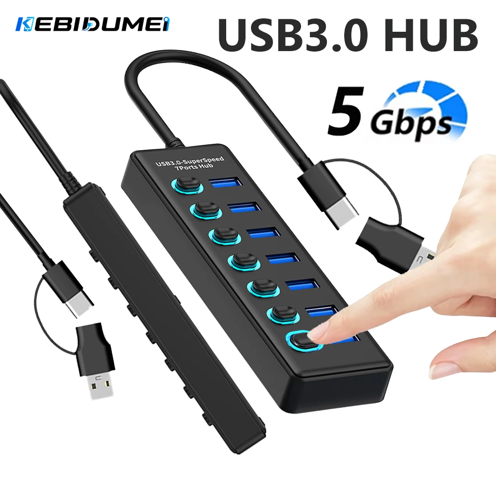 KEBIDUMEI 7 Ports USB HUB 5Gbp - đánh giá và giá Usb Hub Gaming