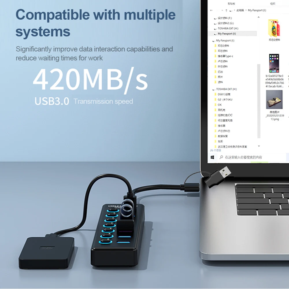 KEBIDUMEI 7 Ports USB HUB 5Gbp - đánh giá và giá Usb Hub Gaming