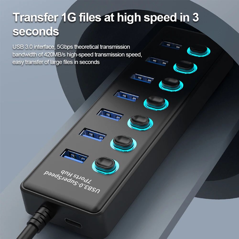 KEBIDUMEI 7 Ports USB HUB 5Gbp - đánh giá và giá Usb Hub Gaming