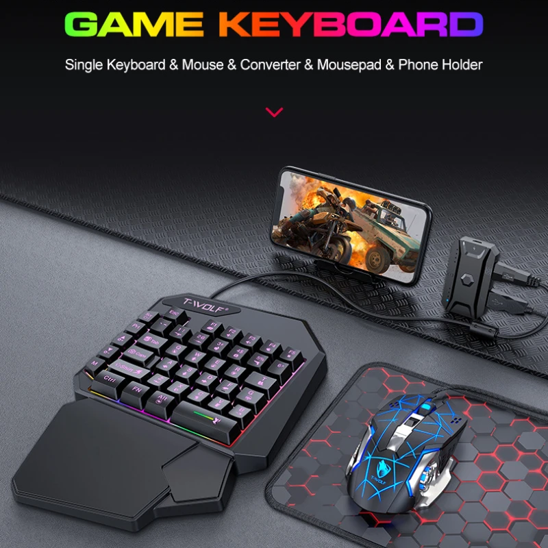 T-WOLF TF900 One Handed Keyboa - đánh giá và giá Pc Gaming Kit