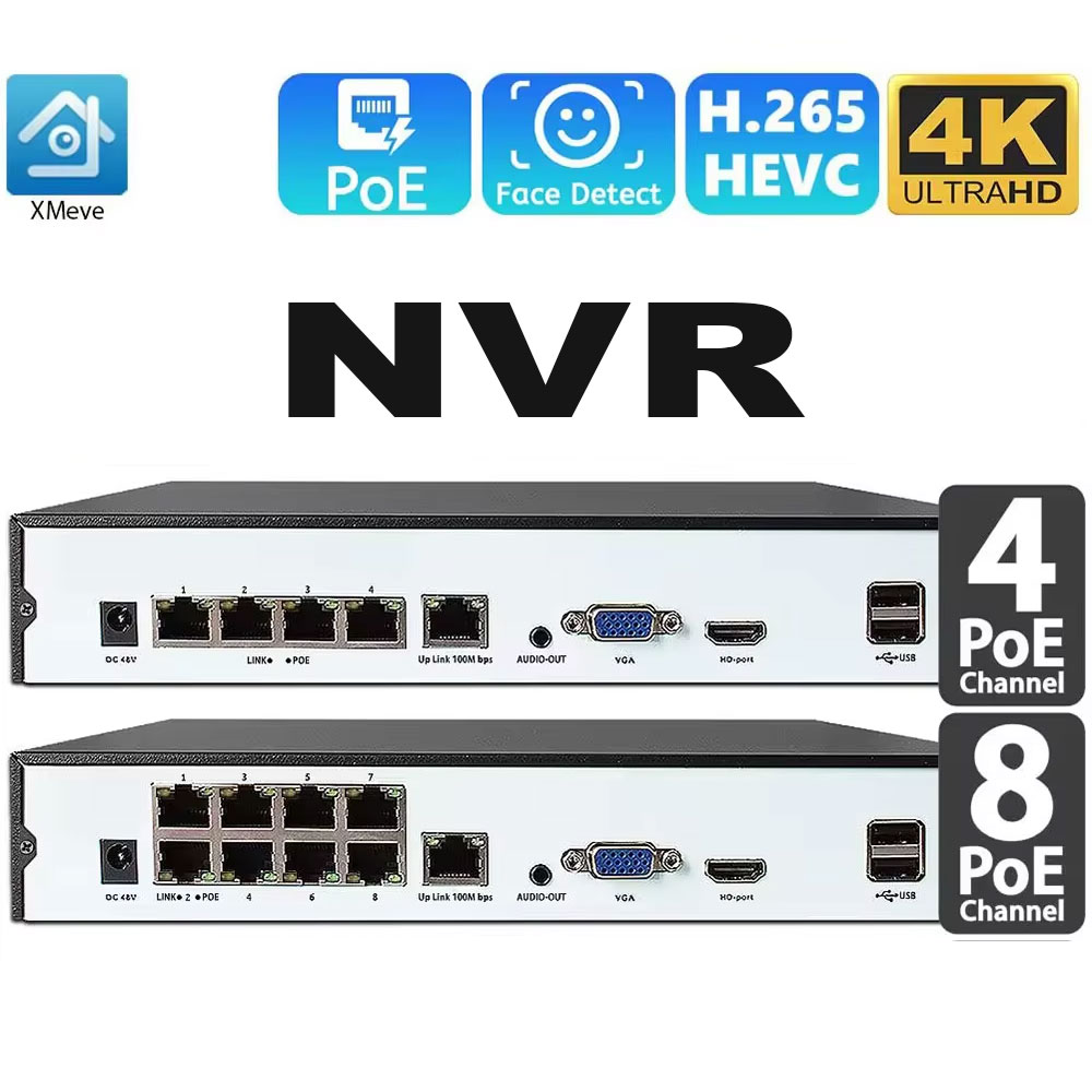 4CH 8CH 48v POE 4K NVR Onvif H - đánh giá và giá Webcam 4K