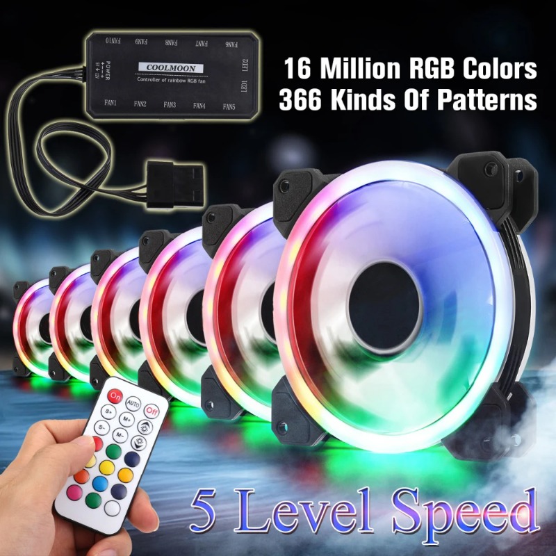 120mm RGB Quiet Adjustable PC  - đánh giá và giá Pc Gaming Rgb