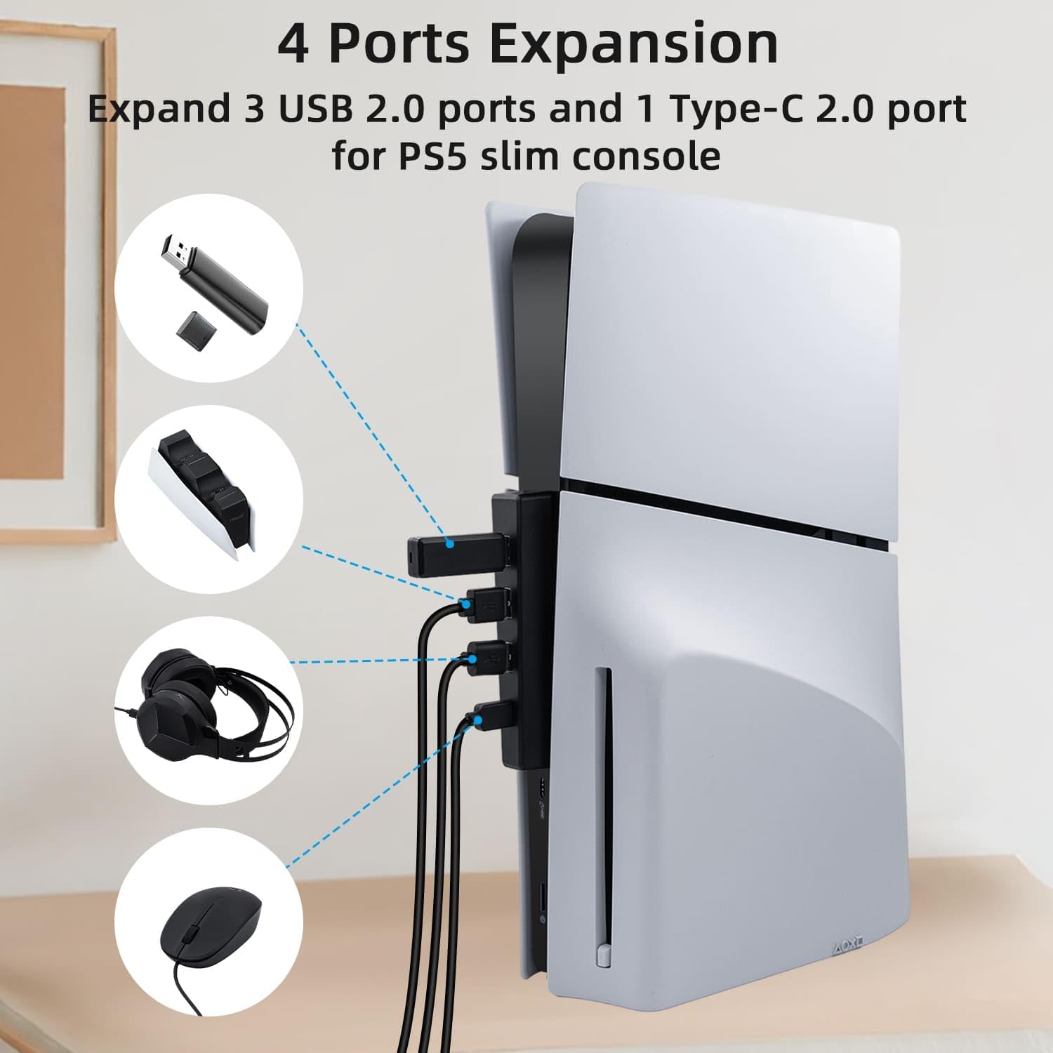 4 Ports USB Hub for PS5 Slim D - đánh giá và giá Usb Hub Gaming