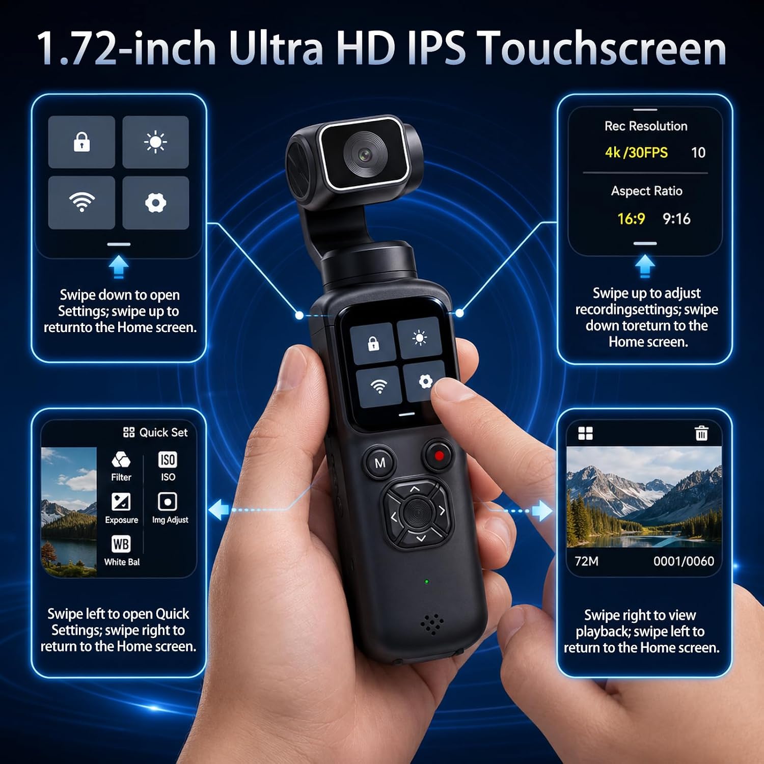 4K Handheld Gimbal Vlogging Ca - đánh giá và giá Webcam 4K