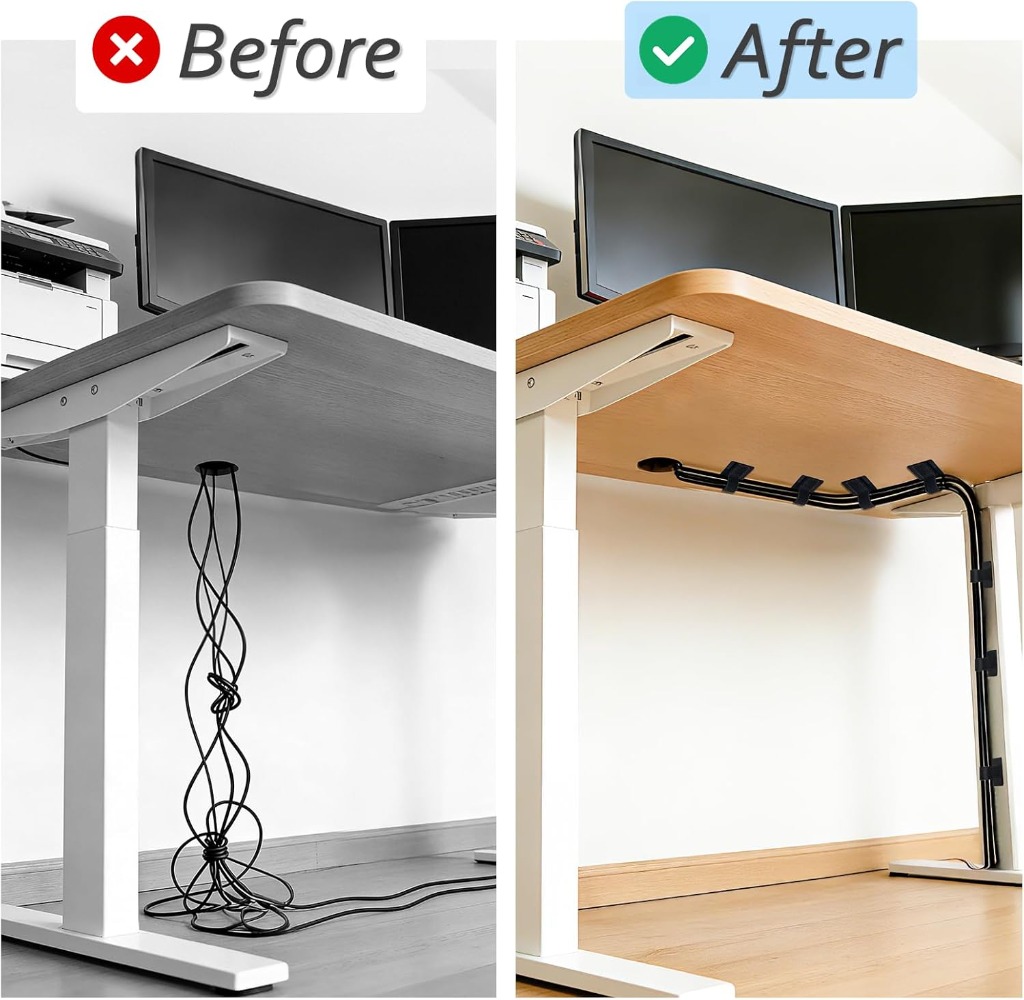 4-28Sets Self-Adhesive Ties Re - đánh giá và giá Desk Cable Organizer