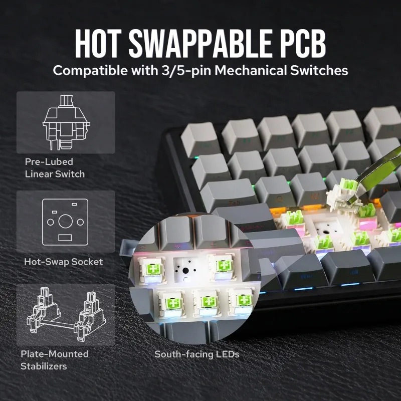 AULA F75 Max Mechanical Keyboa - đánh giá và giá Pc Gaming Rgb