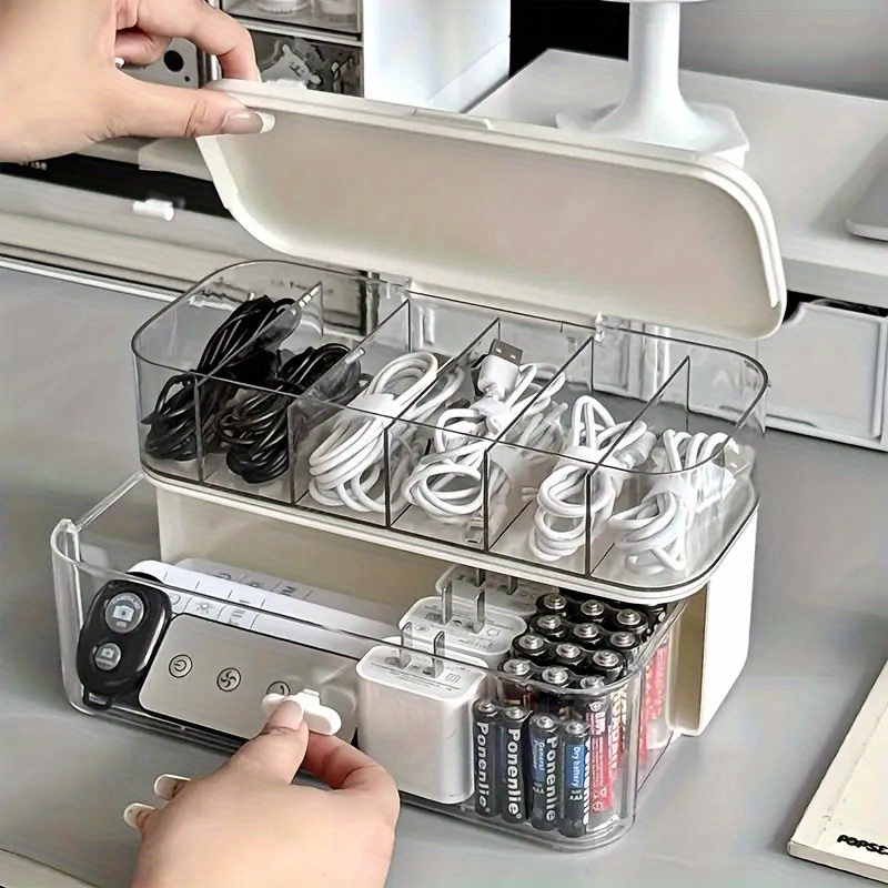 Double Layer Transparent Deskt - đánh giá và giá Desk Cable Organizer