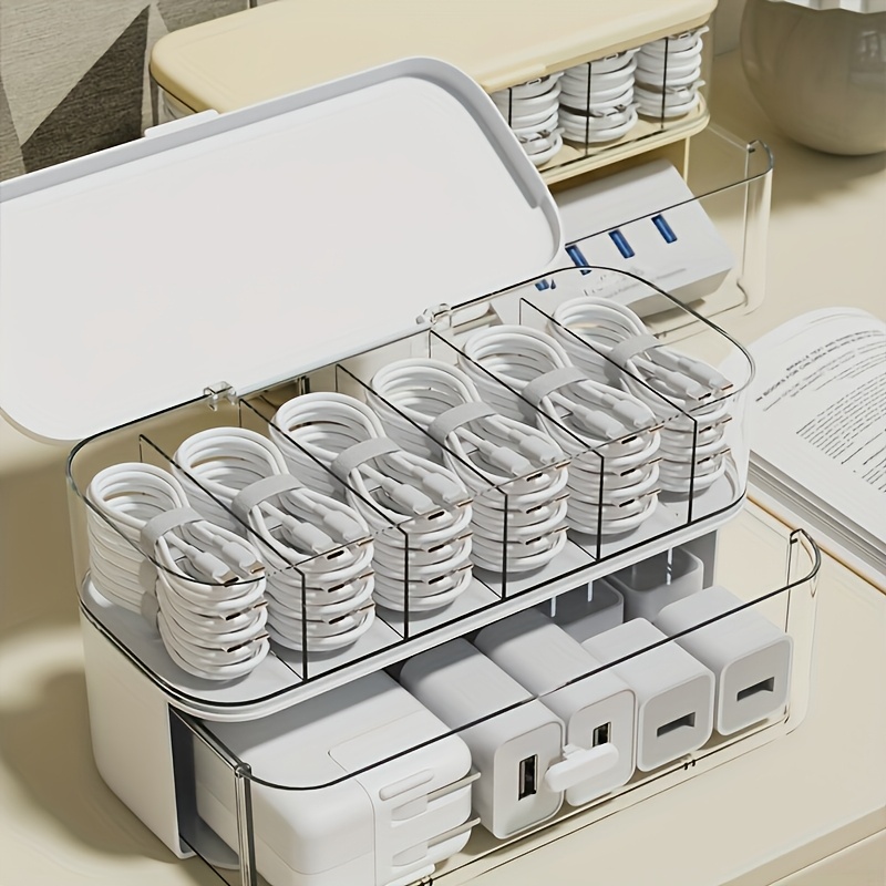Double Layer Transparent Deskt - đánh giá và giá Desk Cable Organizer