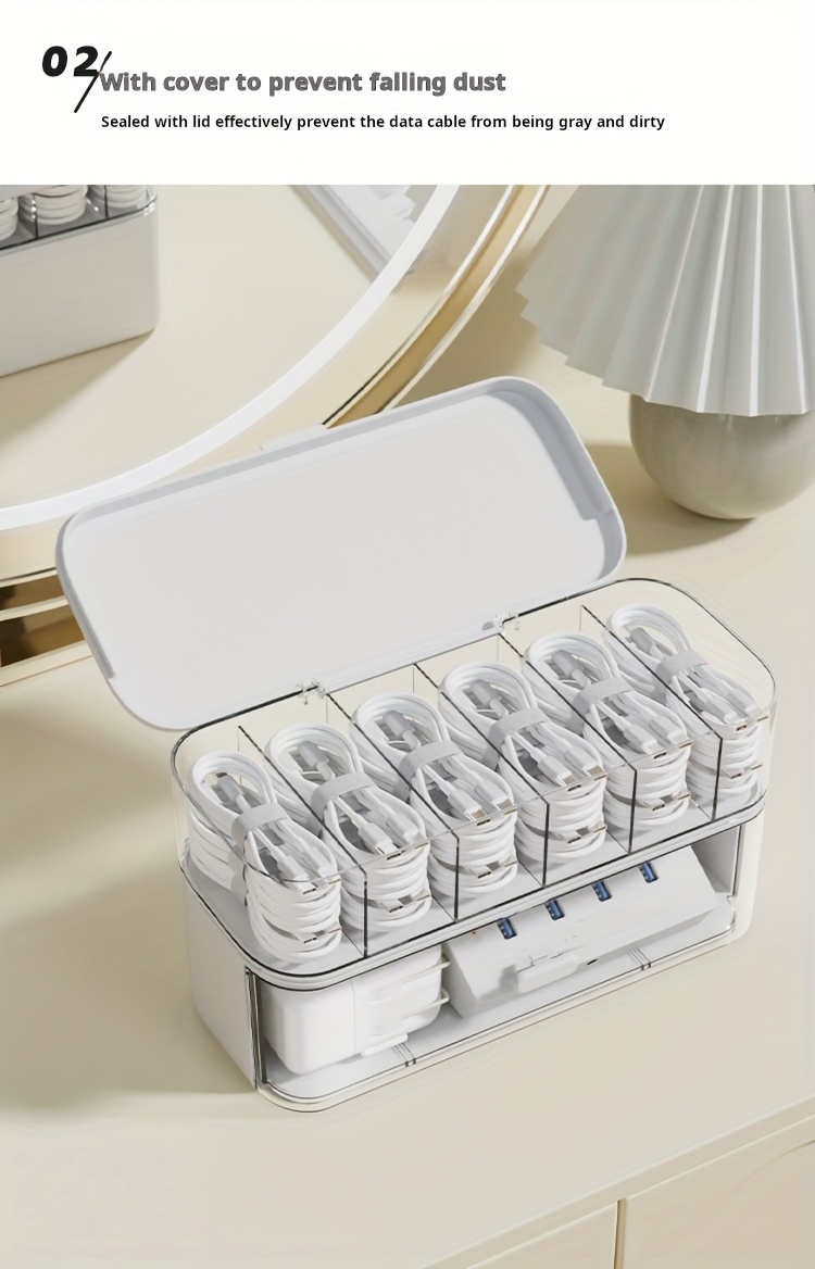 Double Layer Transparent Deskt - đánh giá và giá Desk Cable Organizer