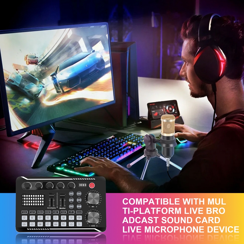 F998 Sound Card Kit,BM-800 Mic - đánh giá và giá Pc Gaming Kit