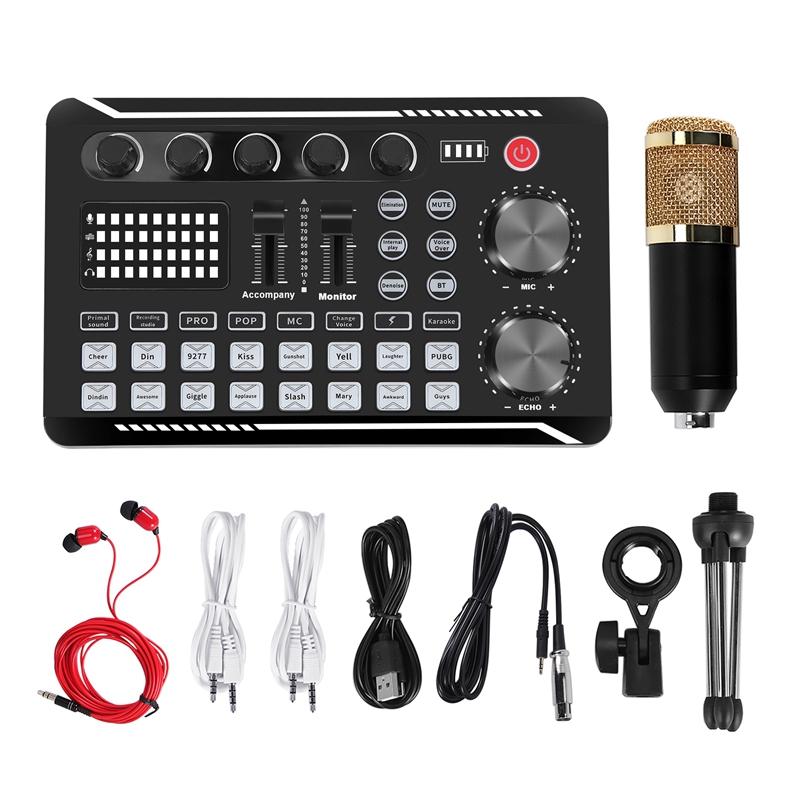 F998 Sound Card Kit,BM-800 Mic - đánh giá và giá Pc Gaming Kit