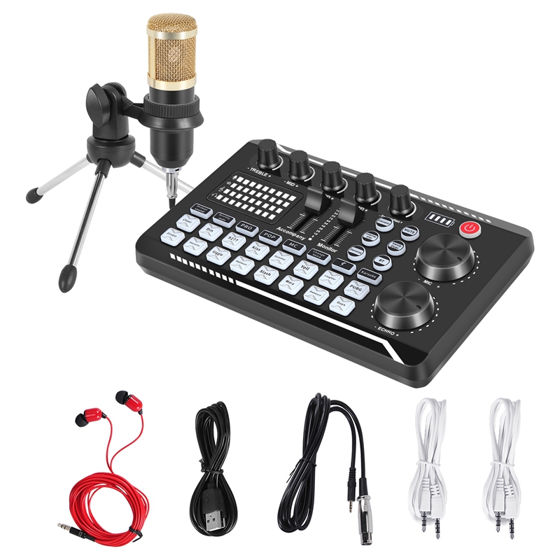 F998 Sound Card Kit,BM-800 Mic - đánh giá và giá Pc Gaming Kit