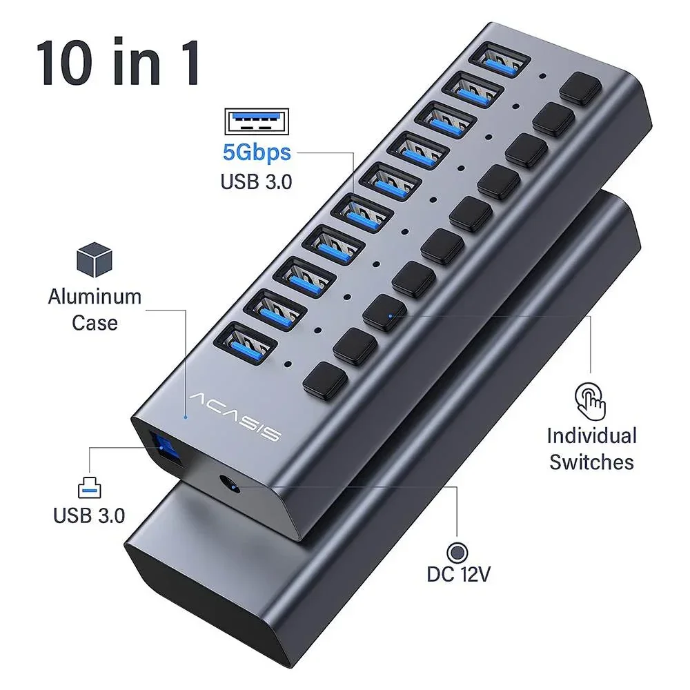 Acasis USB Splitter Powered US - đánh giá và giá Usb Hub Gaming