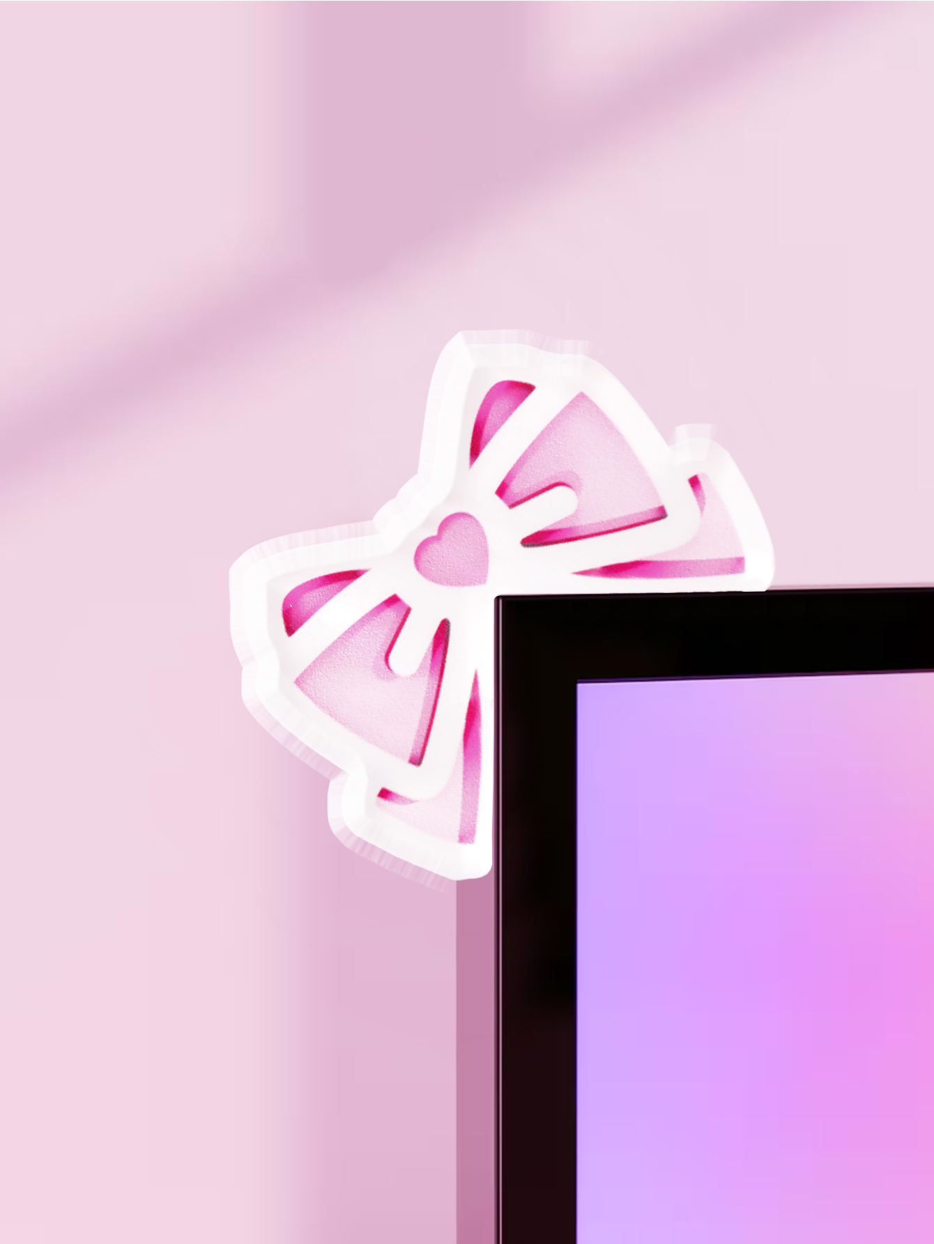 Kawaii Bow Monitor Decor Pink  - đánh giá và giá Pc Gaming Kawaii