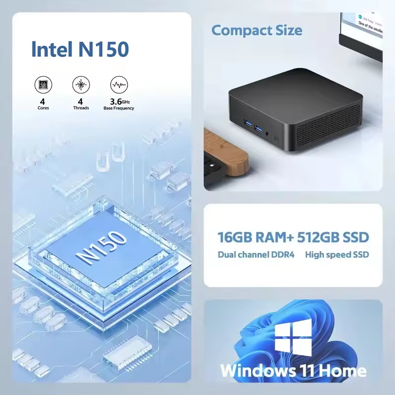 2026 Intel N150 Mini PC Portab - đánh giá và giá Pc Gaming Intel Core I7